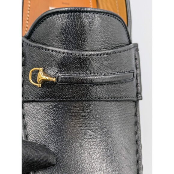 Gucci Men’s Horsebit Square Toe Leather Slip On Loafers Black 752621 UK12 main image 14